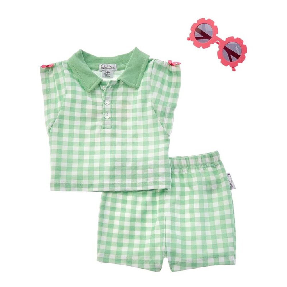 Quiltex  2Pc Tennis Polo Shirt & Short Set